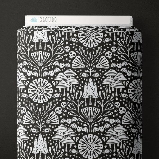 Gothic Whimsey by Anequ Studio | Gothic Forest | Black | 1/4 Yard | Continuous Cuts (WOF)
