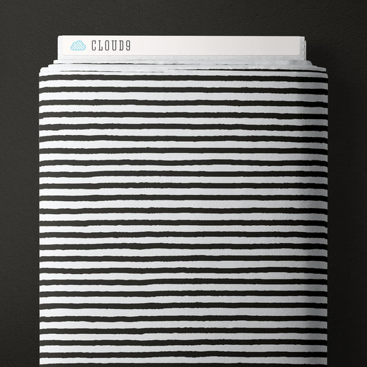 Gothic Whimsey by Anequ Studio | Stripes | Black/White | 1/4 Yard | Continuous Cuts (WOF)