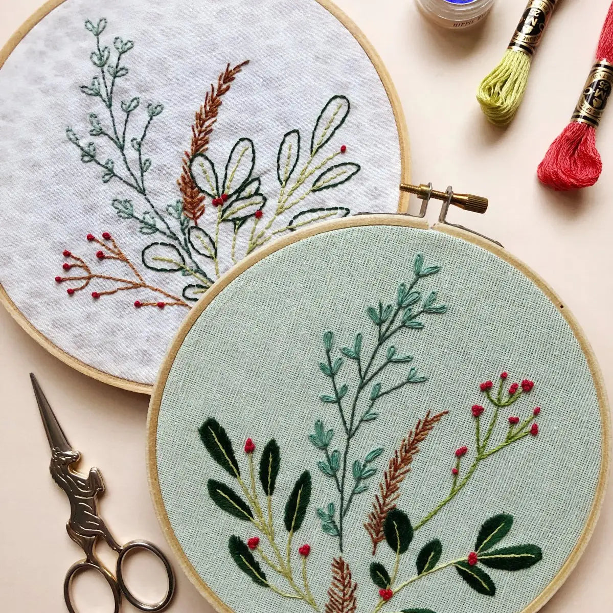 Winter Botanical - Peel, Stick, and Stitch Hand Embroidery Patterns