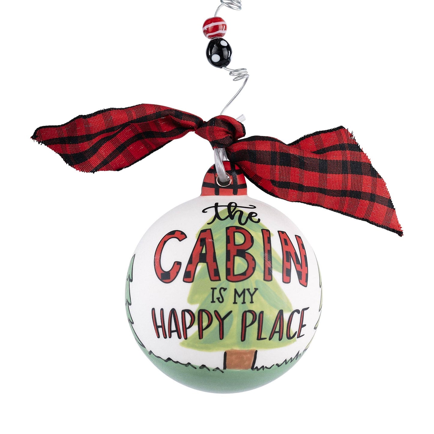 Cabin Is My Happy Place Christmas Ornament